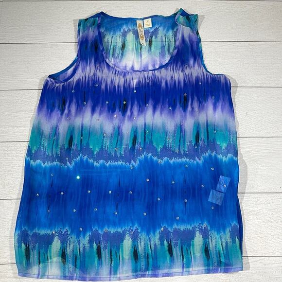 ADiva Ocean Blues Tank Top with Spaghetti Strap Under Shirt Size Small - Picture 1 of 8